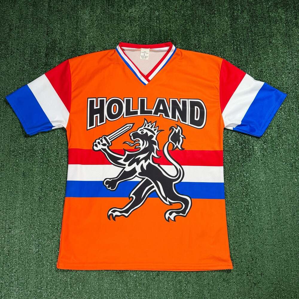 Holland Vintage 1990s Football Jersey Fan Shirt XL Orange Lion Blokecore